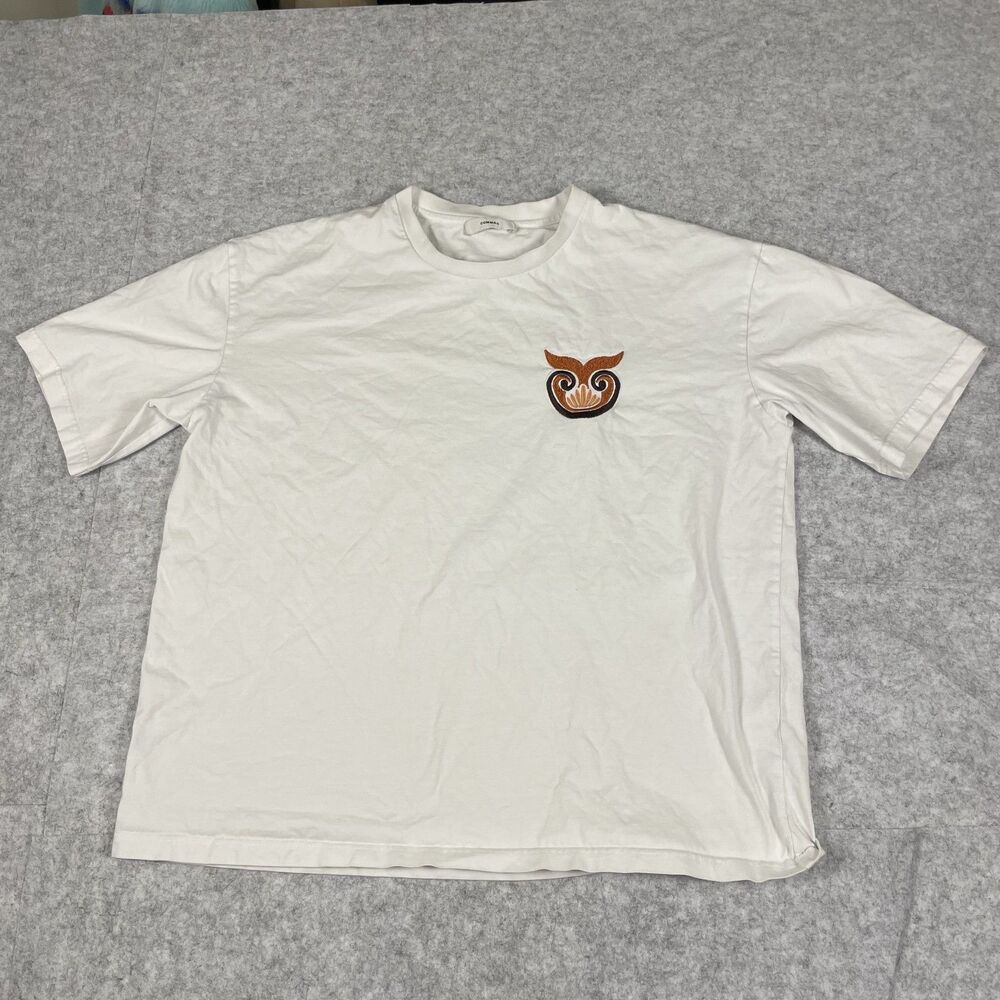 COMMAS Shell Embroidered Tee White 100% Cotton T-Shirt Unisex Adult Large